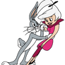 Bugs Bunny holds Judy Jetson