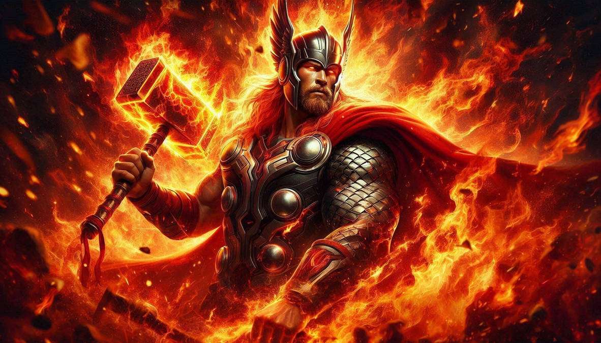 Thor Using Fire Thor, God of Fire by ZenoThunder on DeviantArt