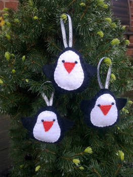Black Penguin Christmas Tree Decorations.