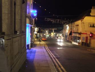 Helston at night.