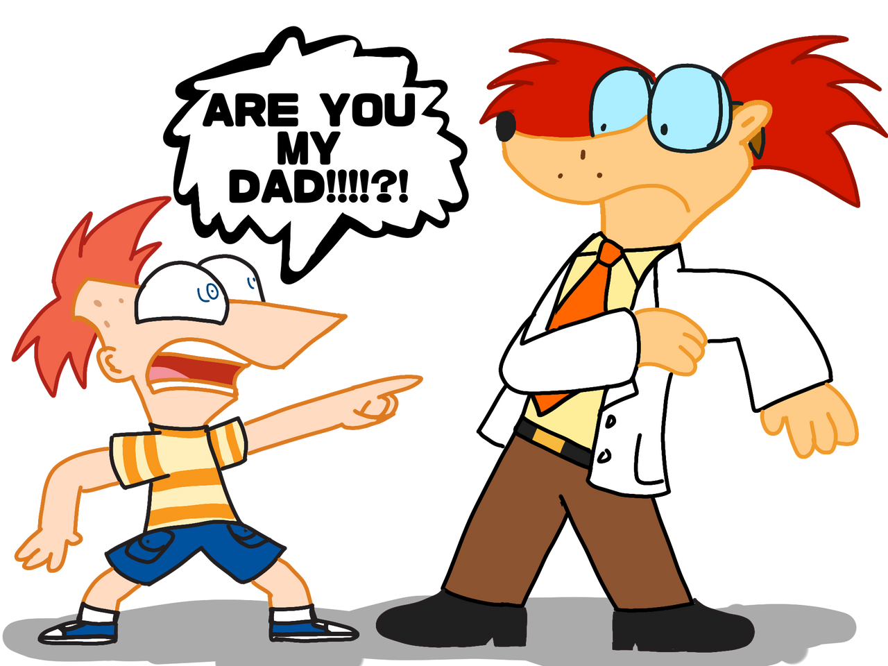 Phineas Ferb and Leapfrog Phineas Real Dad by artsymongoose