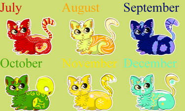 (OPEN) Month Themed Chibi Kitten Adopts