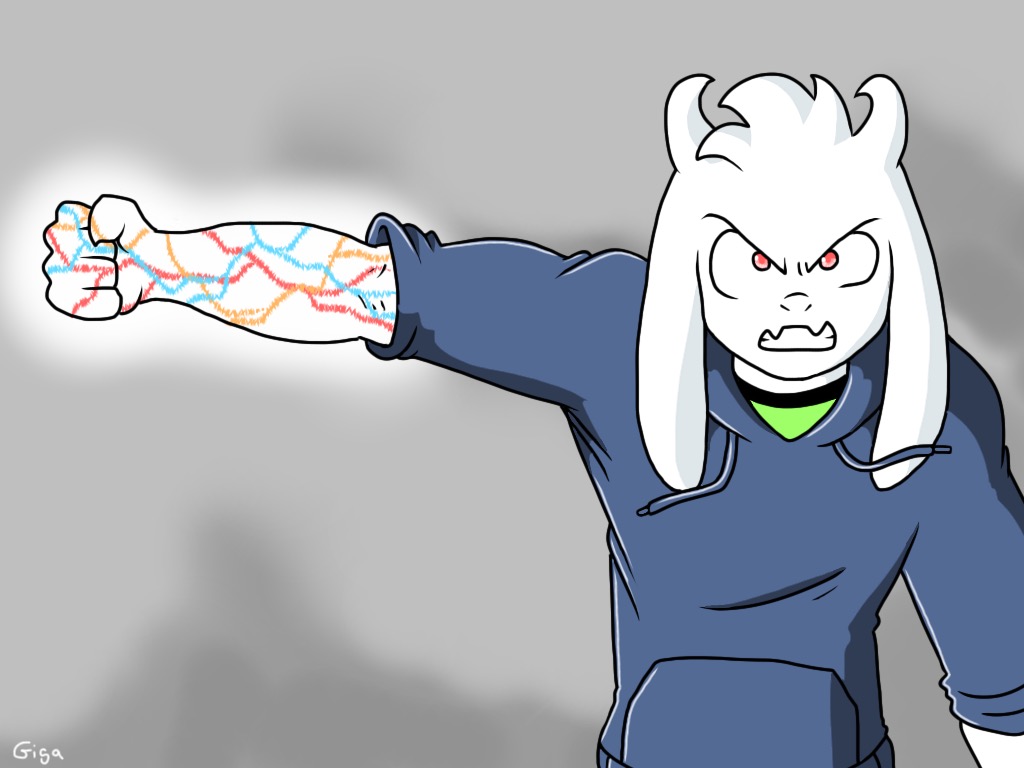 *Asriel is using a strange magic by Gigagoku30 on DeviantArt
