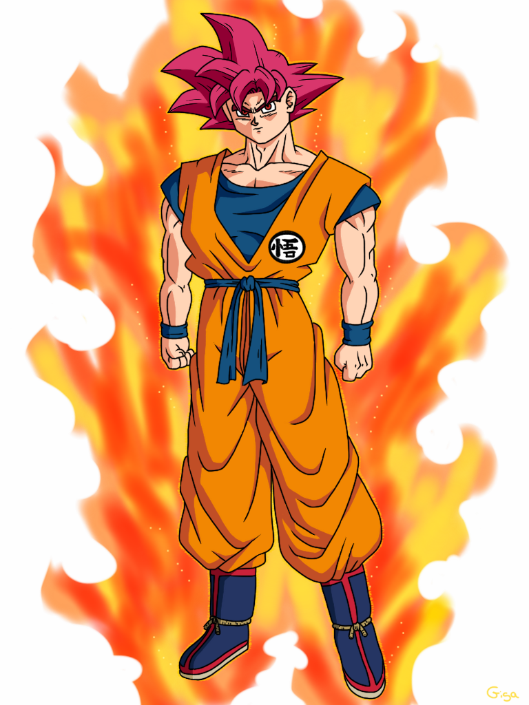 Goku ssj God movie colors by Gigagoku30 on DeviantArt