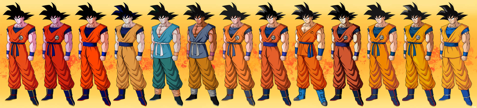 Goku colors comparisons (Remake) by Gigagoku30 on DeviantArt