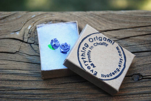 Origami Rose Stud Earrings