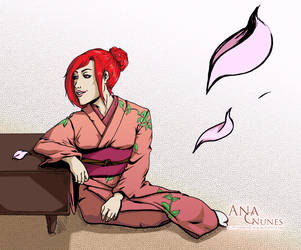 :Wolf and Dragon: Sakura Petals by DreamGazer-NightAnge