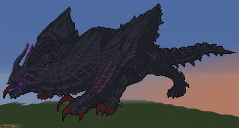 Minecraft Gore Magala Pixel Art