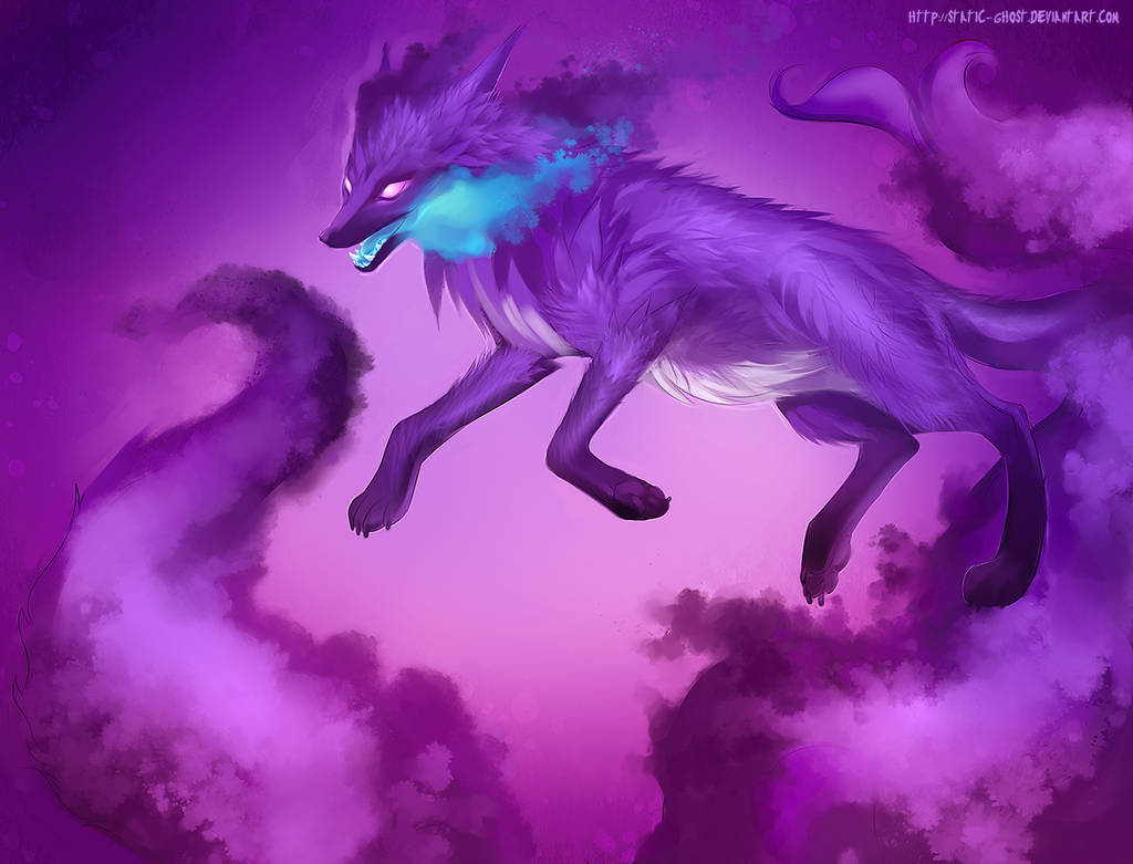 Purple shadow fox by Static-ghost on DeviantArt