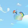 Rainbow Dash on the Cloud