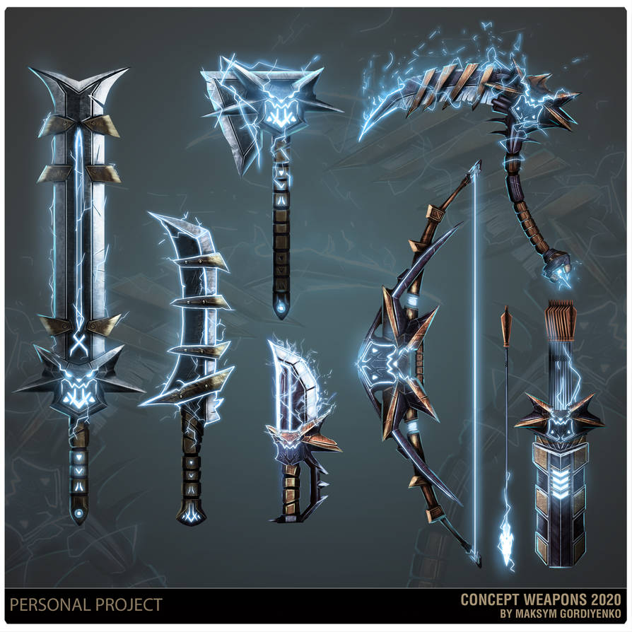 Concept weapon designs for personal project by Sattriel on DeviantArt