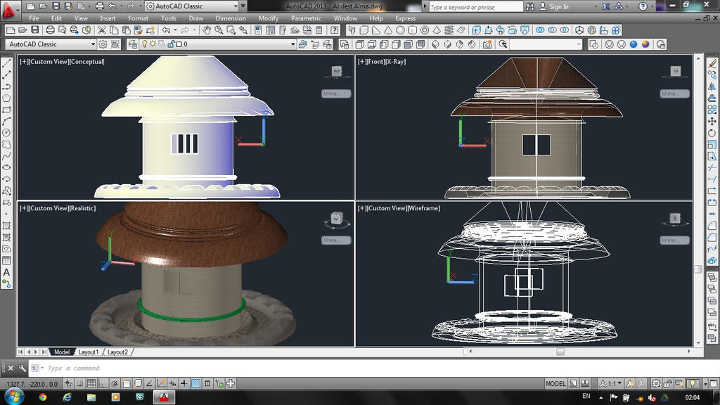 abdest alma yeri autocad 3d modelleme