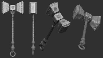 High poly model of Dwarfs  hammer