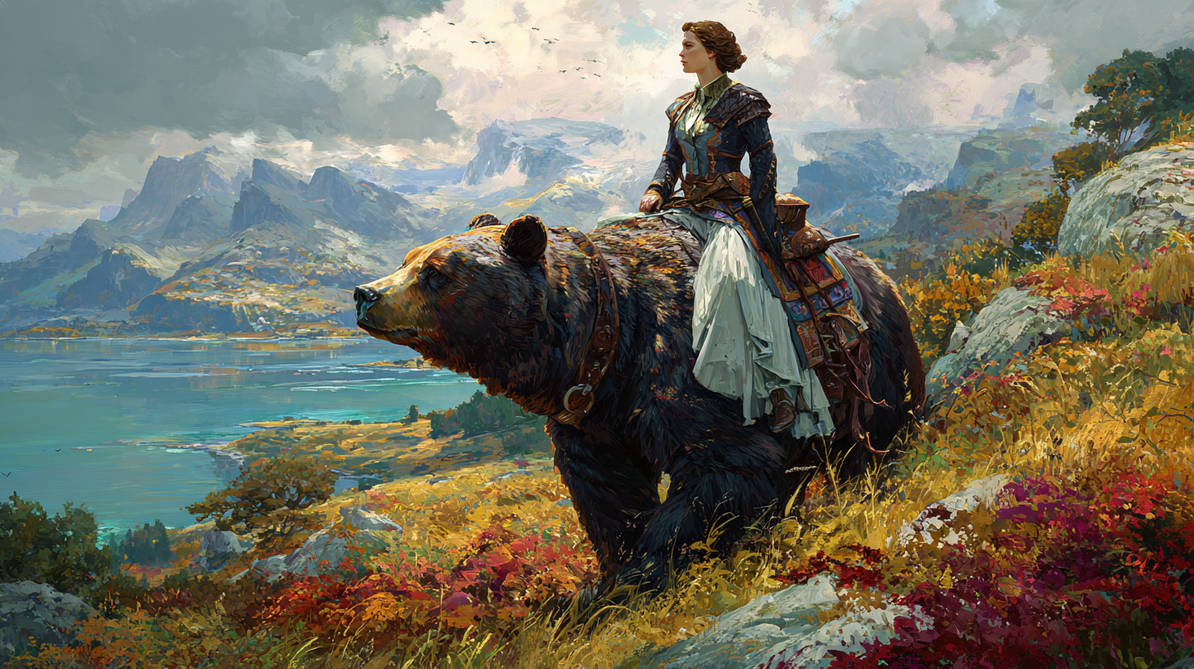 Woman Bear Rider Bear Ride by Beau-Arts on DeviantArt