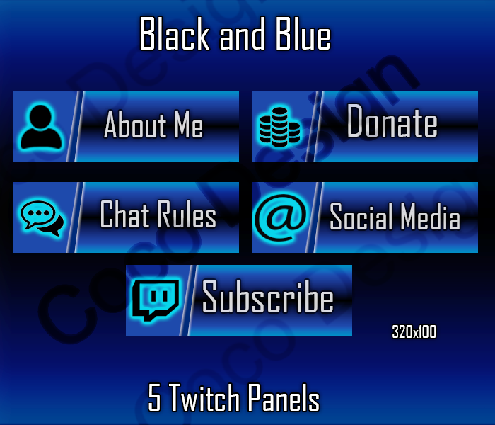 Black And Blue Twitch Panels By Coco Designs On Deviantart