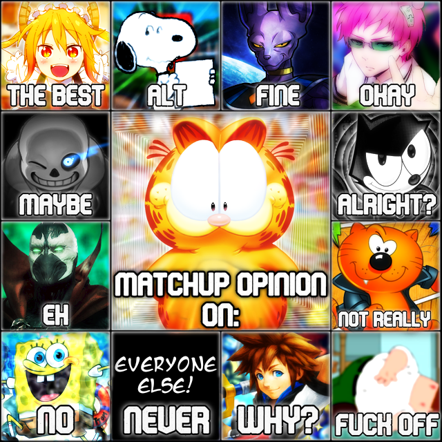 Garfield matchup tier list : r/DeathBattleMatchups