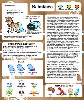 Nebukuro (sleeping bag dogs) species reference