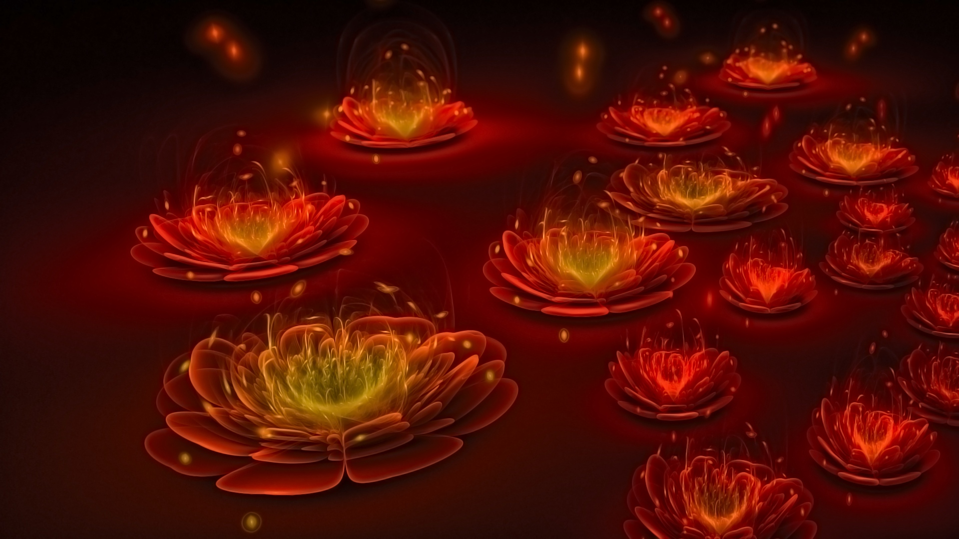 Fire blossoms - HDR render