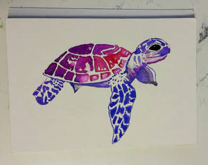 Watercolor sea turtle 