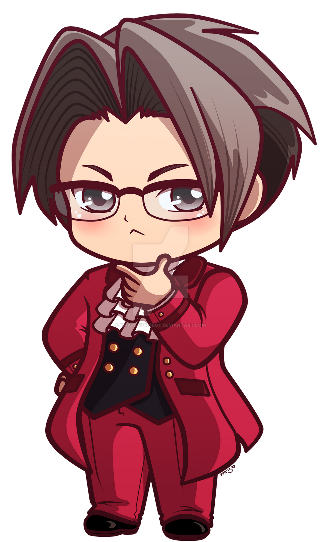 Chibi Attorney Miles Edgeworth_ Ace Attorney Chibi Charm by pinkplaidrobot on DeviantArt