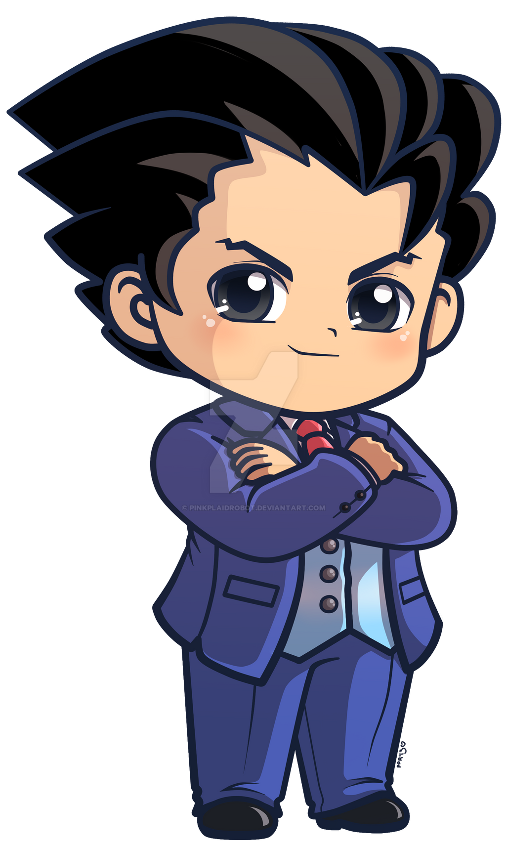 Chibi Attorney Phoenix Wright_ Ace Attorney Chibi Charm by pinkplaidrobot on DeviantArt