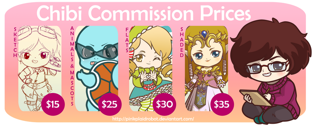 PinkPlaidRobot's Chibi Commission Pricing