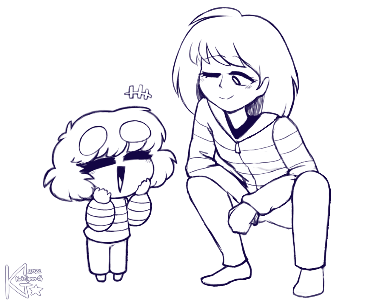 Frisk meets Frisk (commission) by TomAndJay on DeviantArt