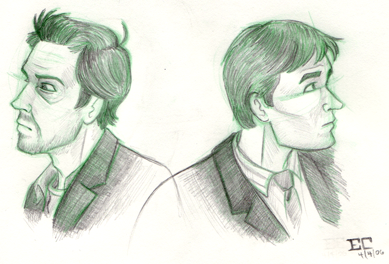 House and Wilson sketches by DeviDarkWolf