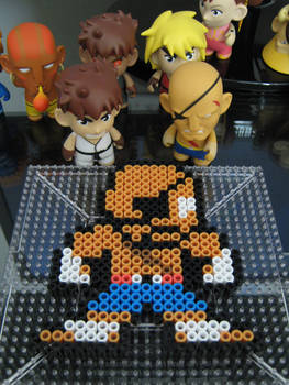 Sagat 8-bit bead art