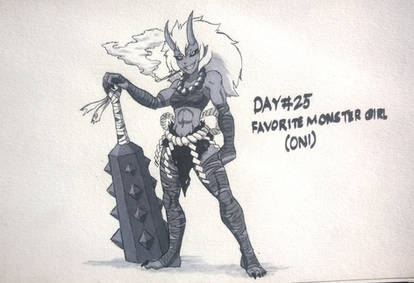 Inktober 2018 Day 25: Favorite Monster Girl (Oni)