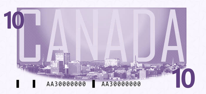 Canada $10 Note - Provincial Capitals (Verso)