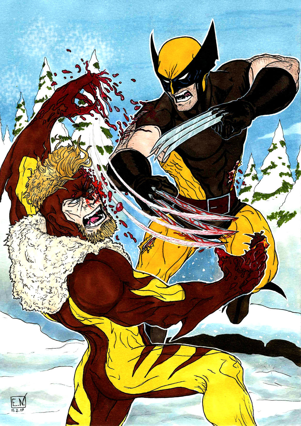 Wolverine vs Sabretooth by Nordtoemme on DeviantArt