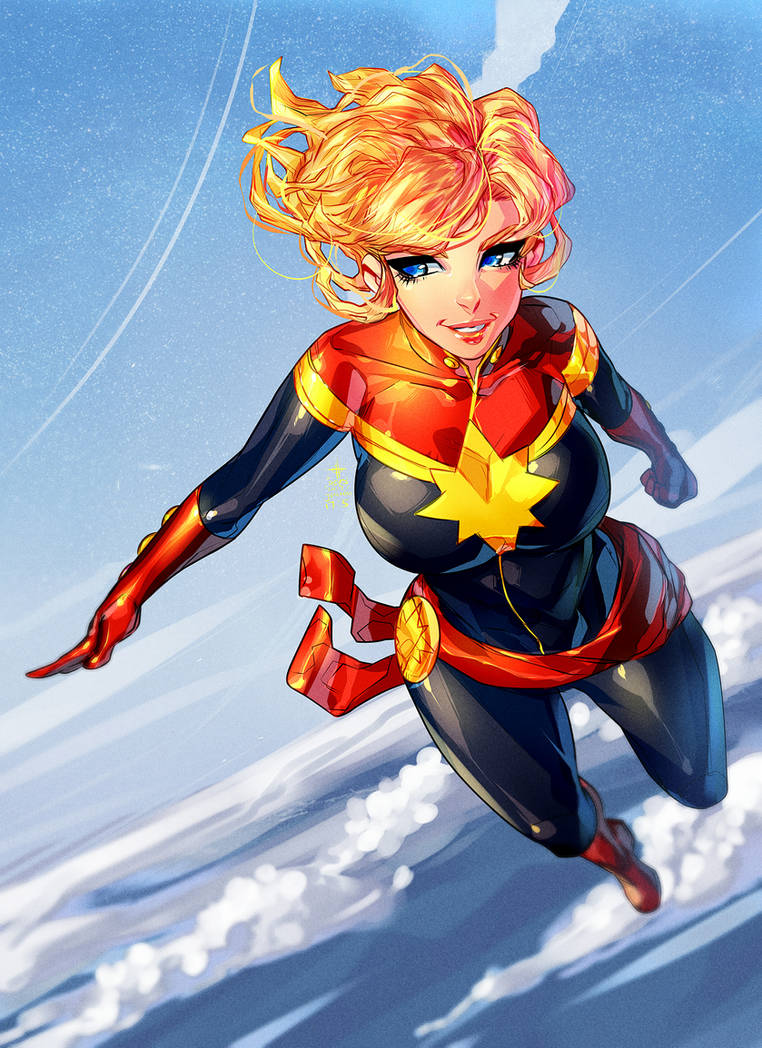 Captain marvel-fan art- by xdtopsu01 on DeviantArt
