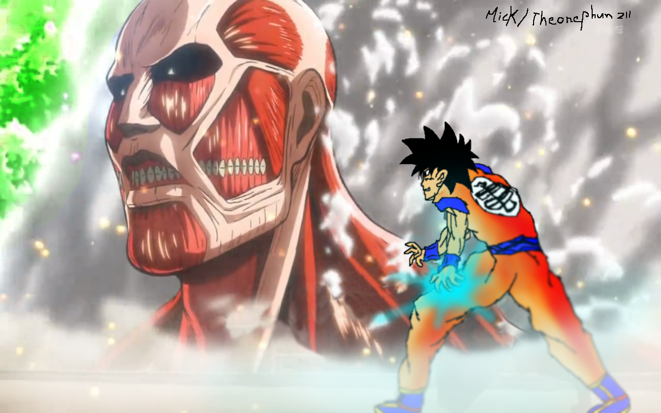 Goku vs Colossal Titan!