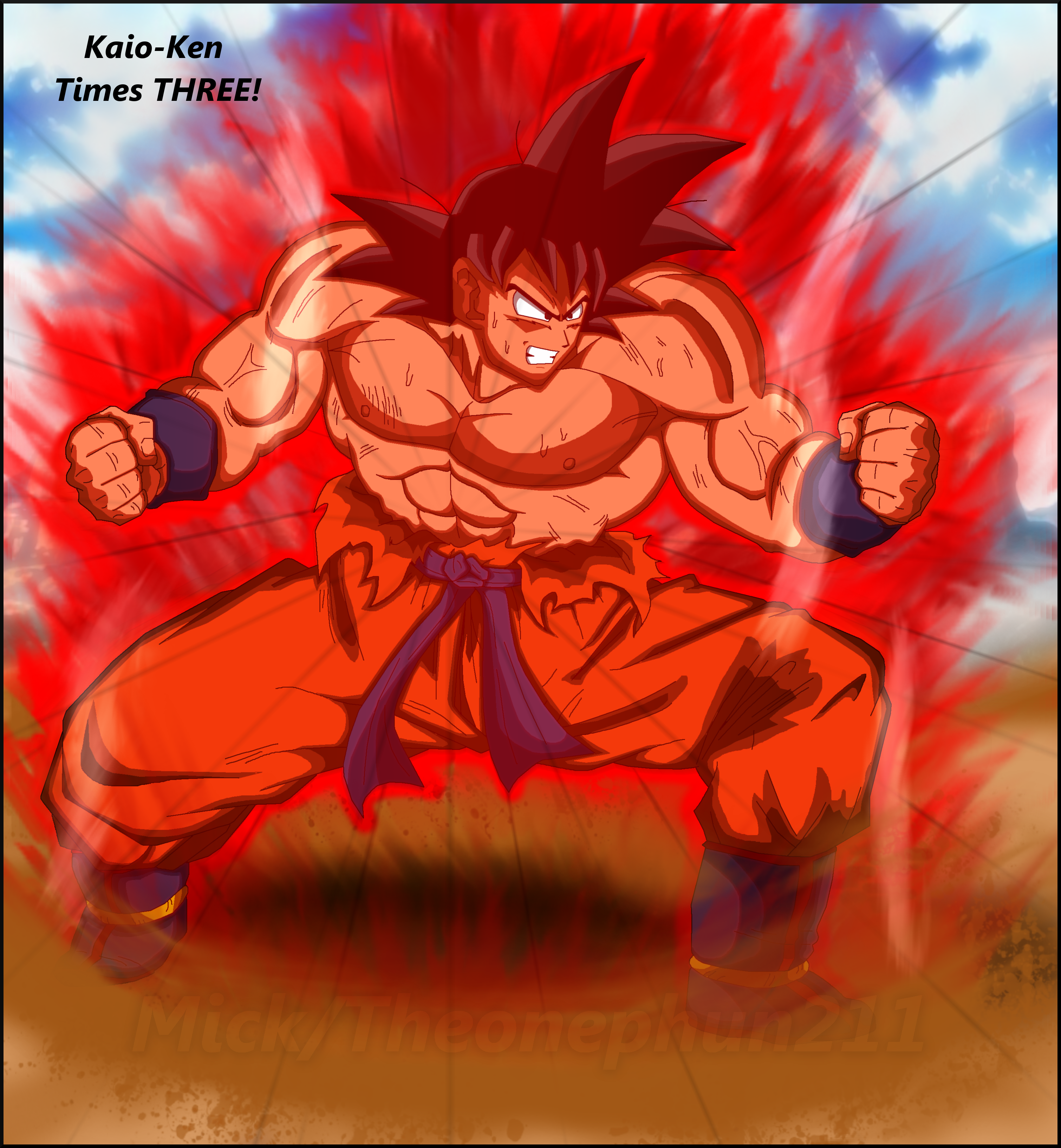 Kaio-Ken TIMES THREE! (Manga to Anime Drawup)