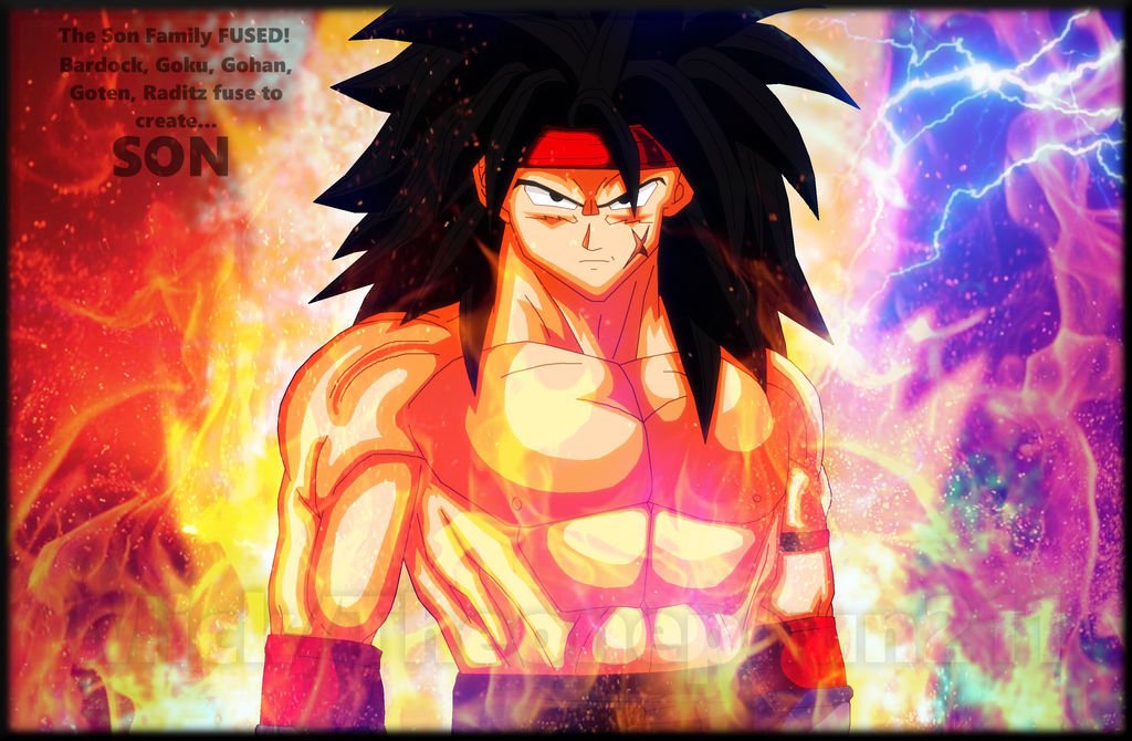 SON: The 5 man fusion of Goku's Family! (Colored)