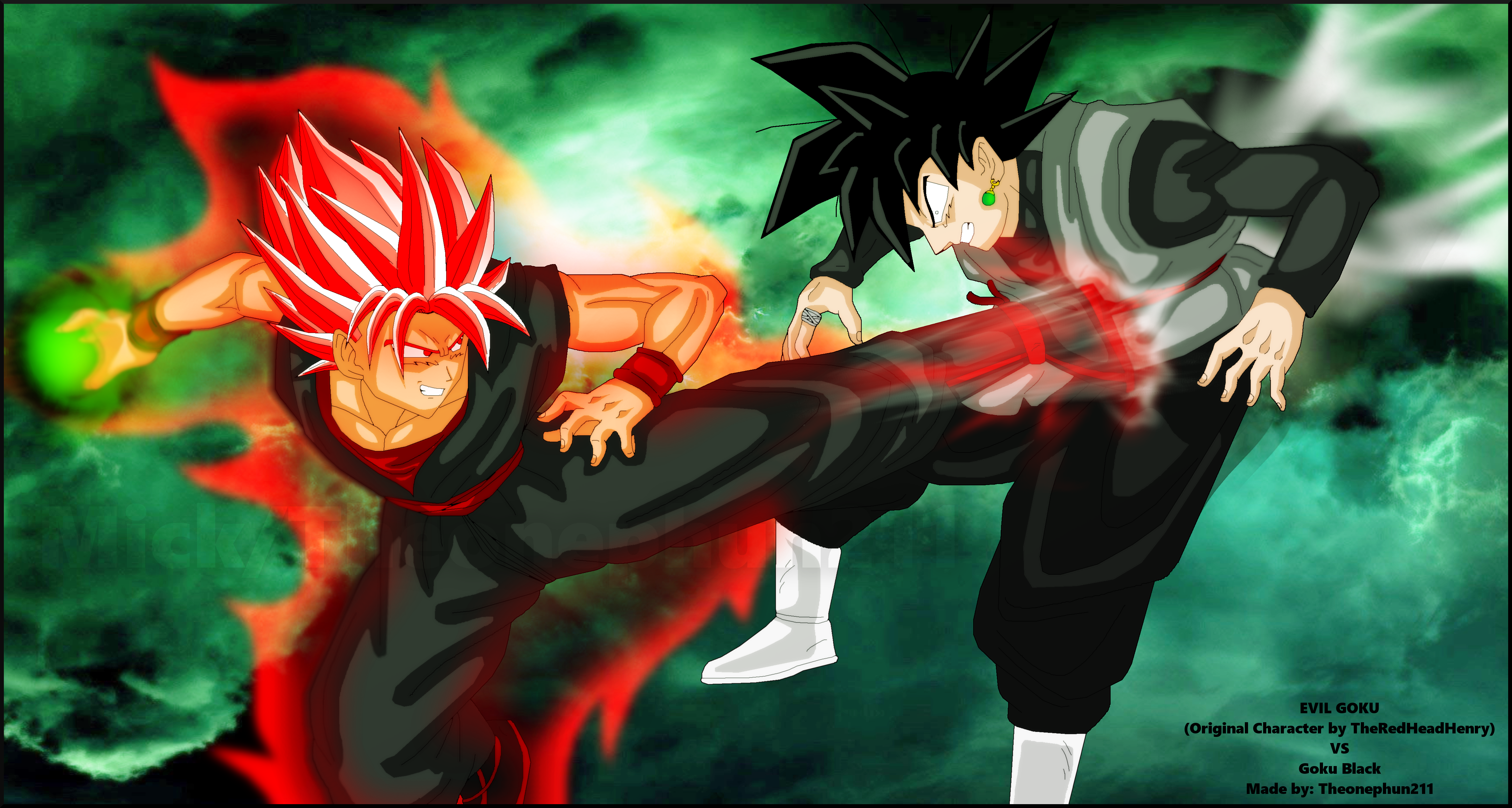 Evil Goku vs Goku Black (APPROVED BY HENRY) by TheOnePhun211 on DeviantArt