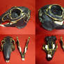 Black and golden Rabbit skull (for sale)