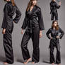 Catwoman black silk satin karate gi
