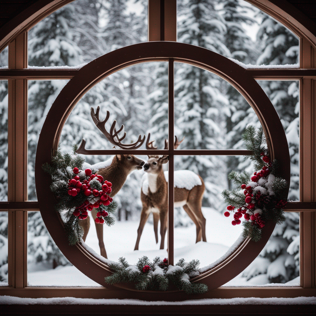 Vintage Christmas round wooden window seen from in by Theodora33 on ...