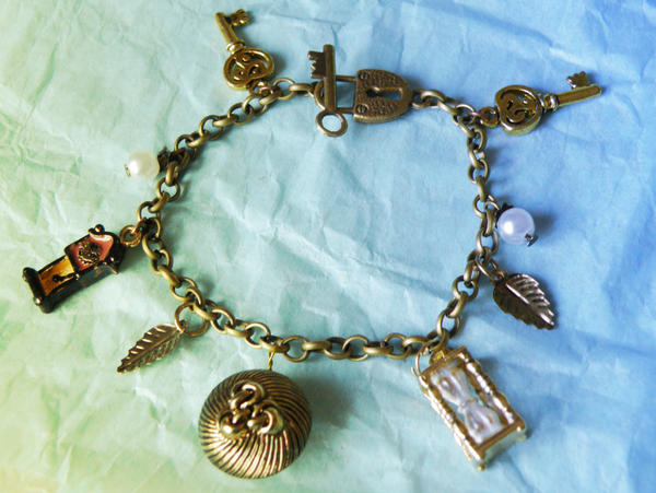 Keys and Clocks Charm Bracelet