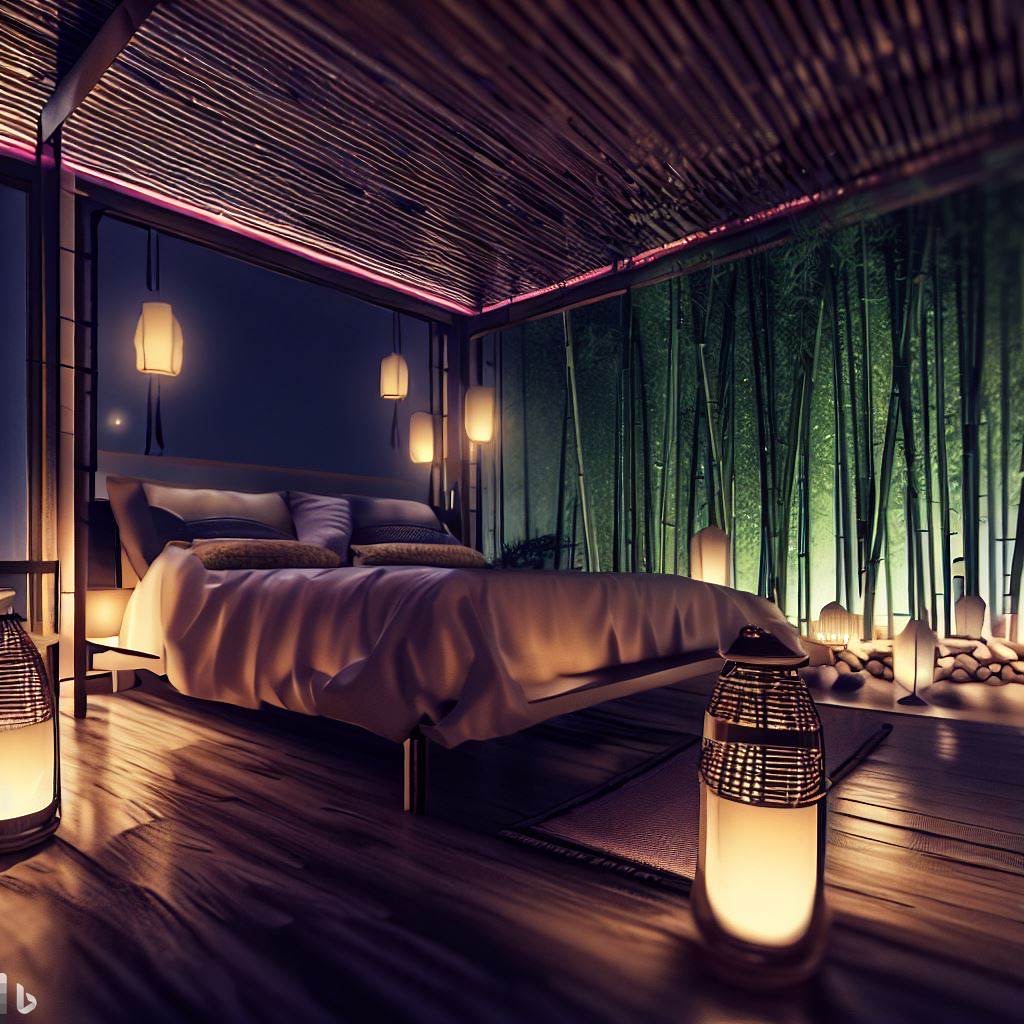 Bamboo Themed Bedroom with Lantern by Dennis287 on DeviantArt