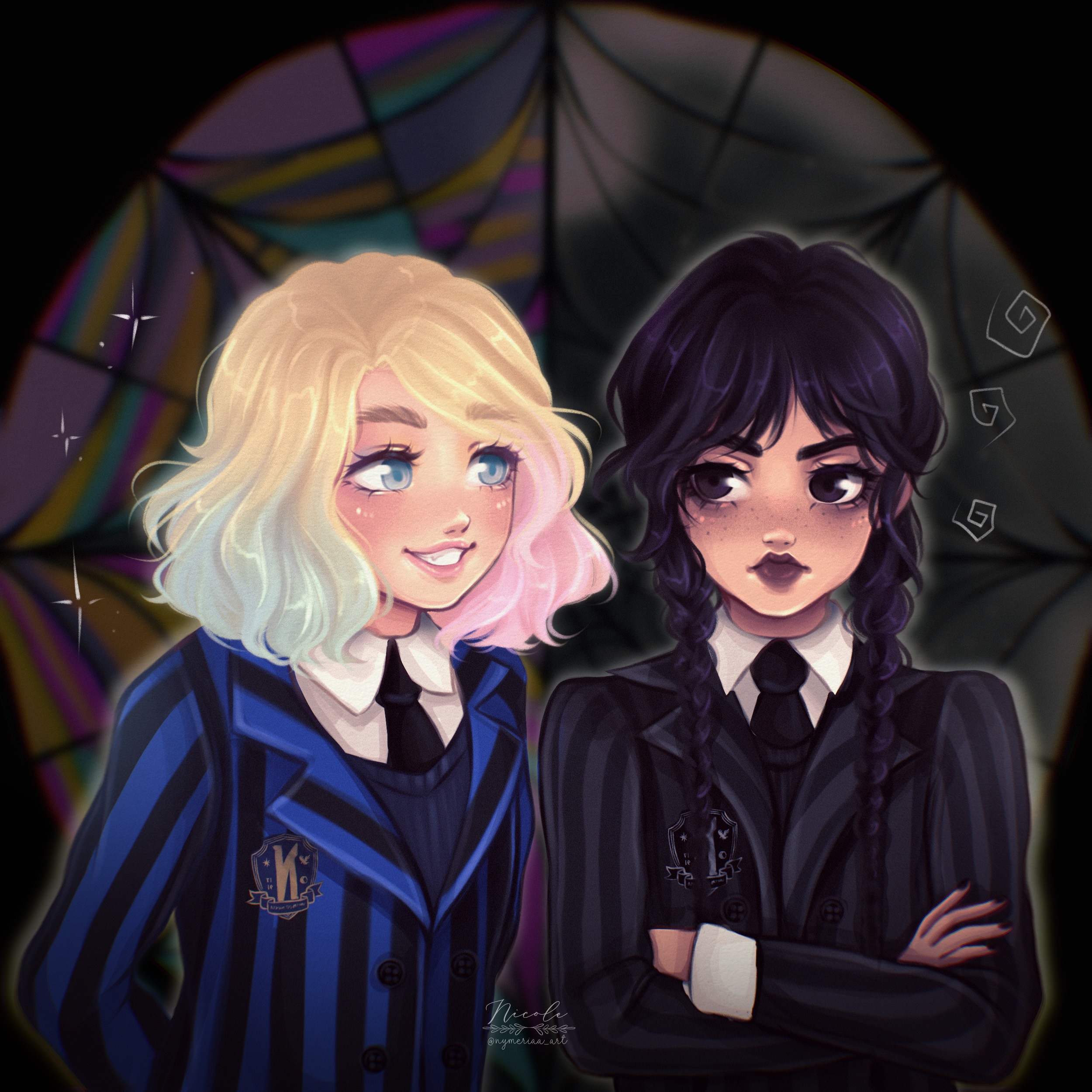 Wednesday and Enid by nymeriaaart on DeviantArt