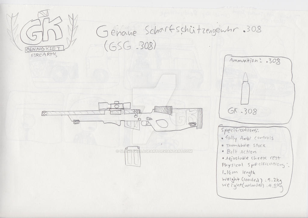 308 Rifle Drawing GSG .308 Sniper rifle by slendyvillageart on DeviantArt