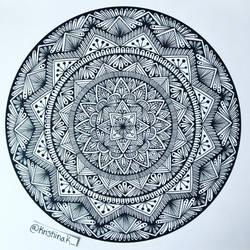  Blackwhite mandala with Pigma Micron fineliners