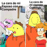 meme in Spanish, below the translation
