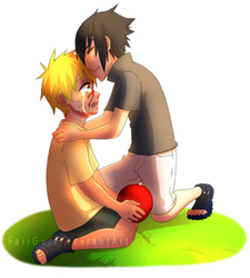 YOUNG SasuNaru Forehead Kiss