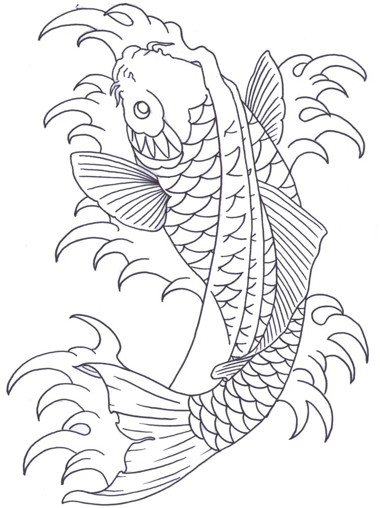 Koi outline by IAmTheSorrow on DeviantArt