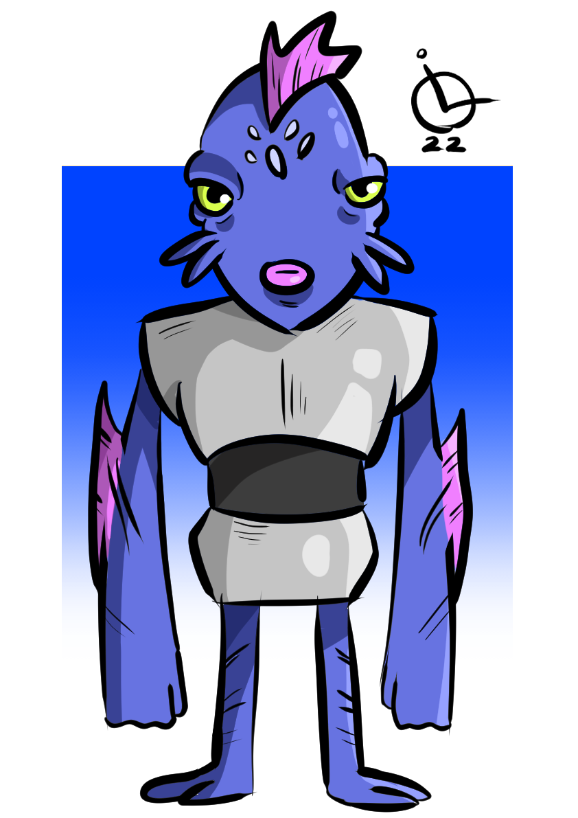 The oldest Fish Knight. He helps younglings. by iLessen on DeviantArt