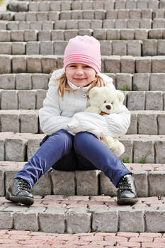 On Stairs with Teddy